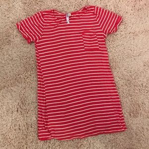 Francesca’s alya hot pink and white striped dress